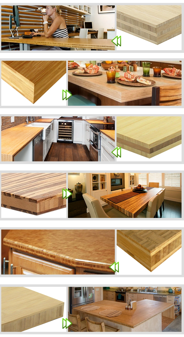 Factory Price Bamboo Kitchen Countertop Tabletop Worktop Length 1000mm-4000mm 1-9 Layers 15mm 20mm 35mm 40mm 50mm 38mm