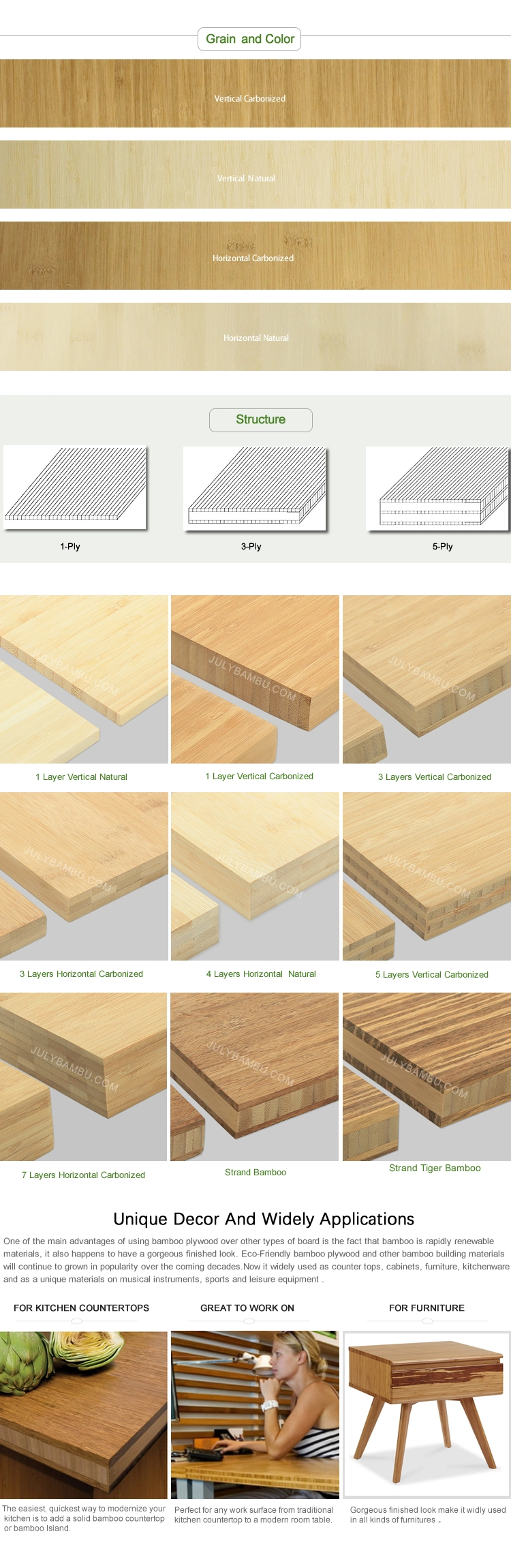 Pricing 3layer Carbonized Laminated Vertical Bamboo Plywood Panel for Worktops