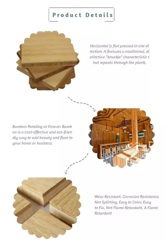 Hot Sale China Carbonized Horizontal 30mm Edge Grain Faux Decorative Plywood Bamboo Panel
