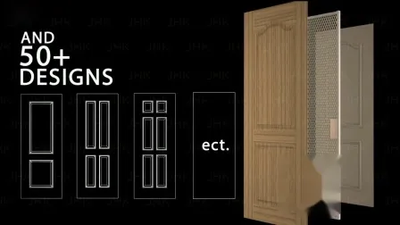 Porta folheada de madeira compensada comercial Jhk Bamboo Flush